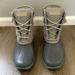Sperry Gray and Teal Winter Boots